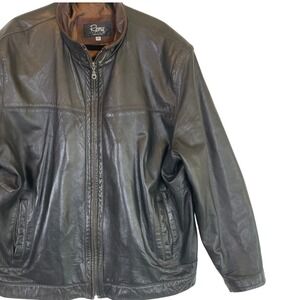 Remy Leather Jacket Mens Size 48 Bomber‎ Full Zip Brown Lined Made in USA